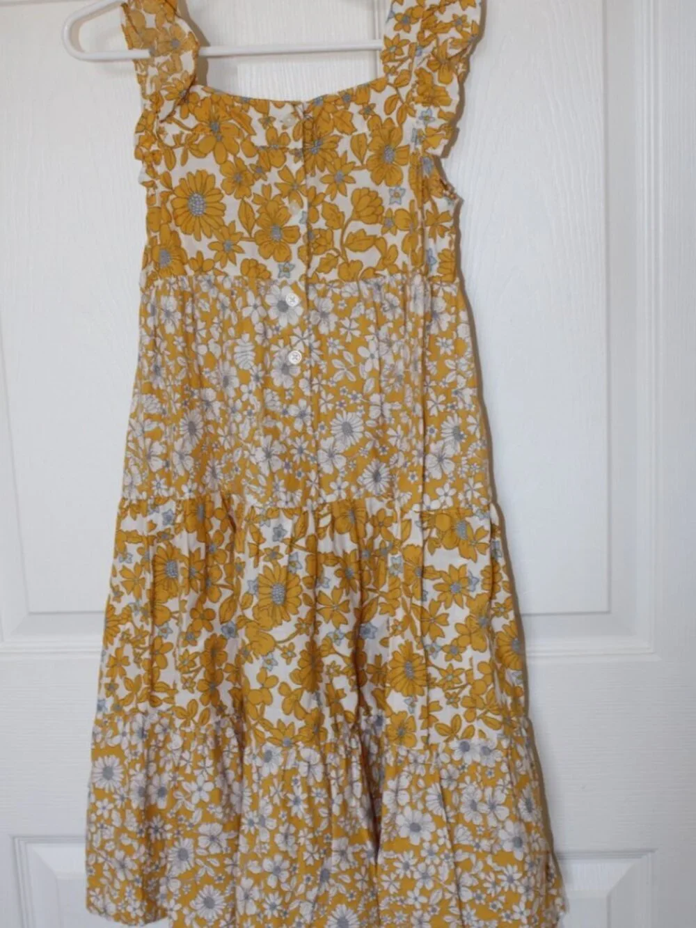Carter's| 6/6X | Girl's Yellow Floral Tiered Dress | Sleeveless | Cotton & Linen